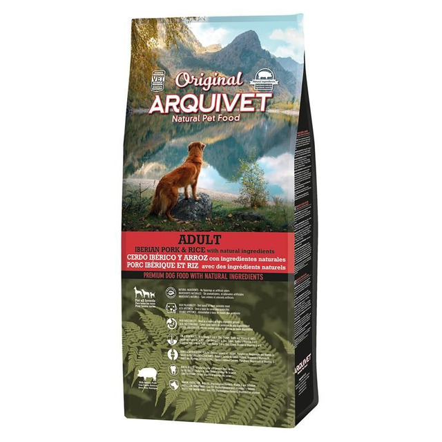 Croquettes pour chiens adultes - Porc Ibérique et riz - 12 kg - Arquivet / ARQ1141
