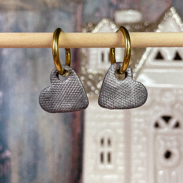 P'tit cœurs - gris métallisé (sans créoles)