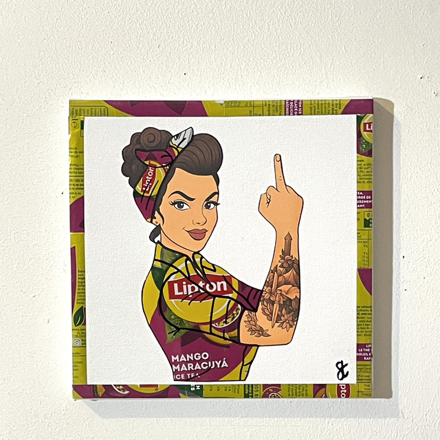 Tableau pin-up vintage 20x20 cm