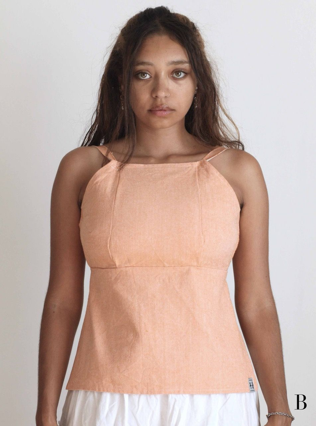 orange backless top XS- S/M