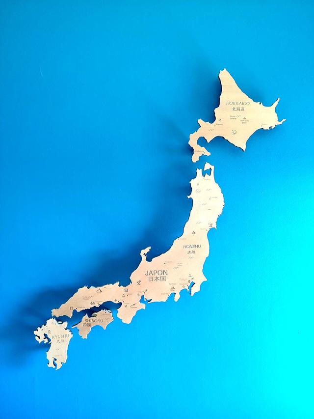 A01 – Carte du Japon - Décoration murale design