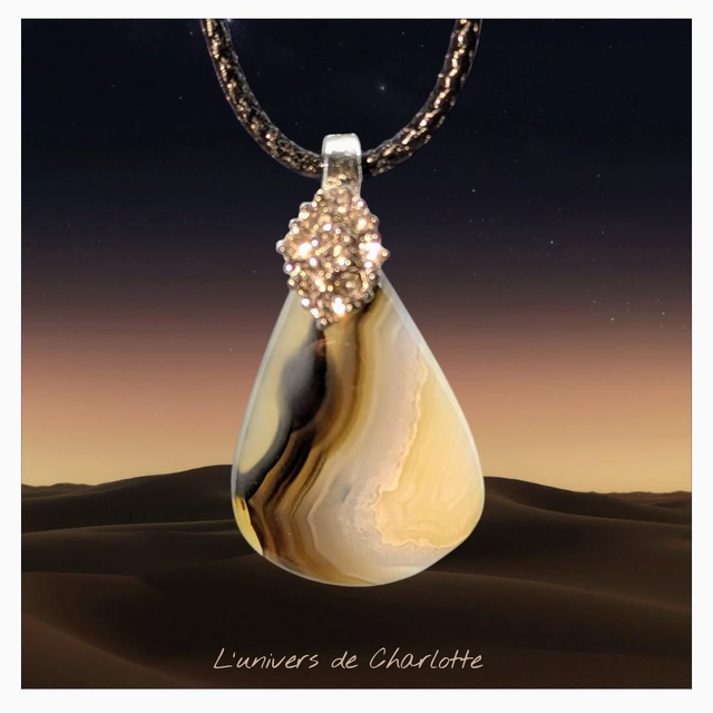 Pendentif &quot;Agate du Montana&quot; PN-058