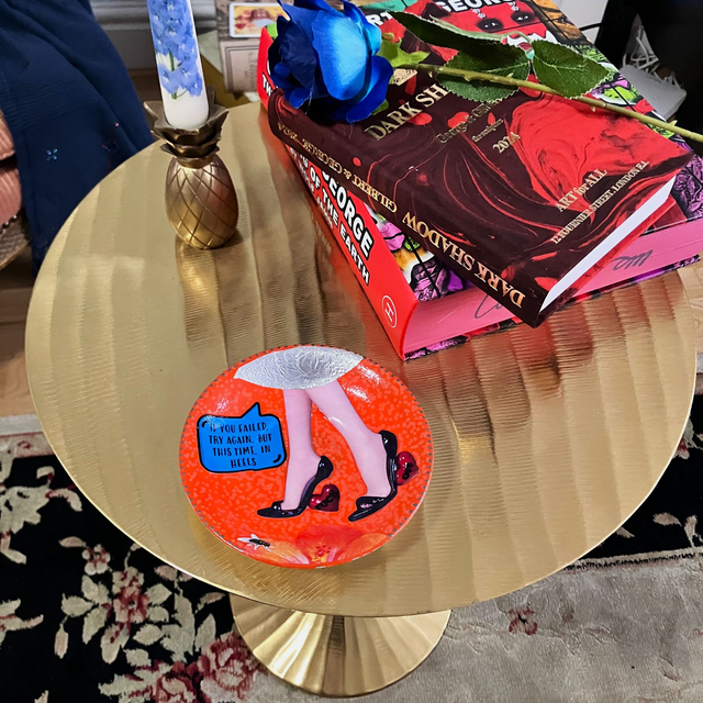 "If You Failed, Try Again, But This Time, In Heels" Orange Upcycled Trinket Dish