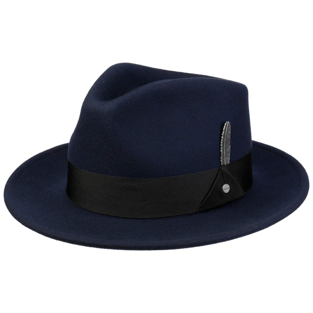 Stetson Burdock Fedora Wollen Hoed Blue