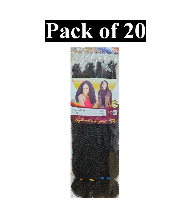 (Pack of 20) X - Pression Bouncy Kinky Crochet Braid 
