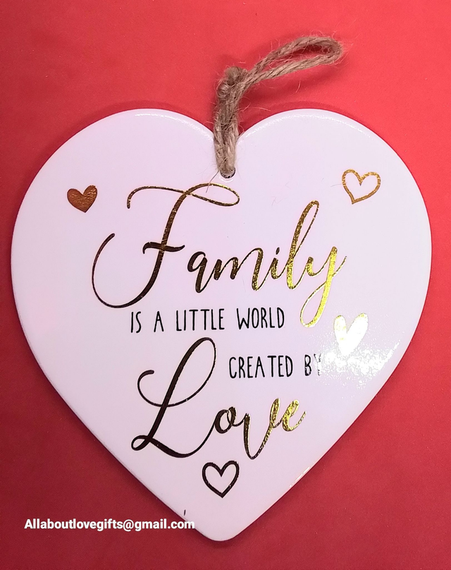 Beautiful Colourful Ceramic Heart Plaque Various designs to Choose.