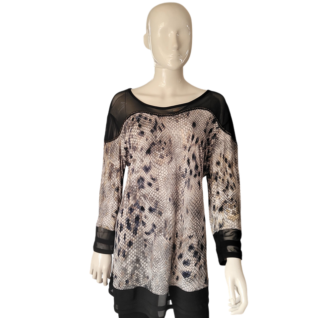 Tunique longue léopard blanc