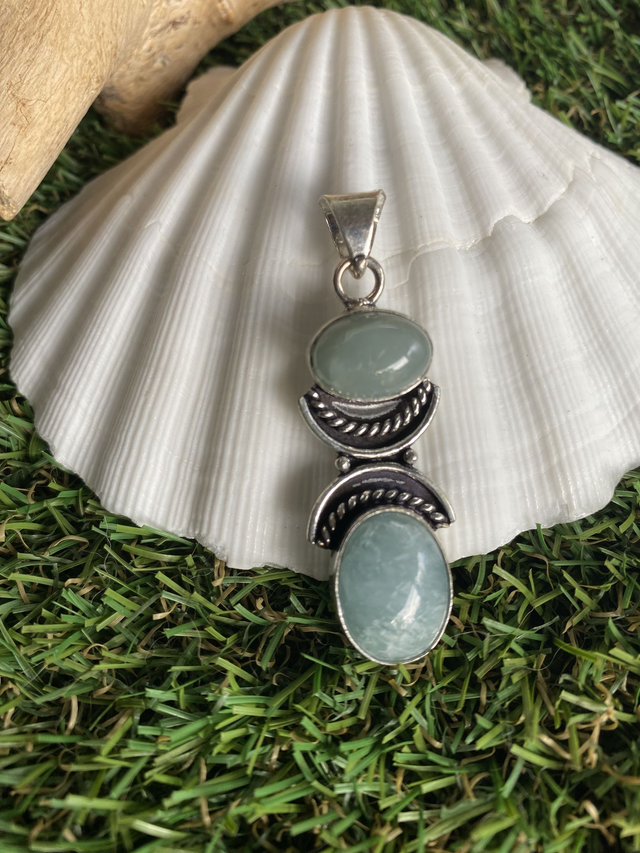 Pendentif Amazonite serti Argent 925