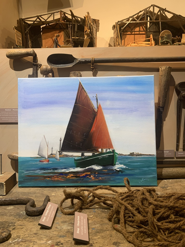 Tableau 50x40 sur toile - Fleur des Îles avec autres bateaux