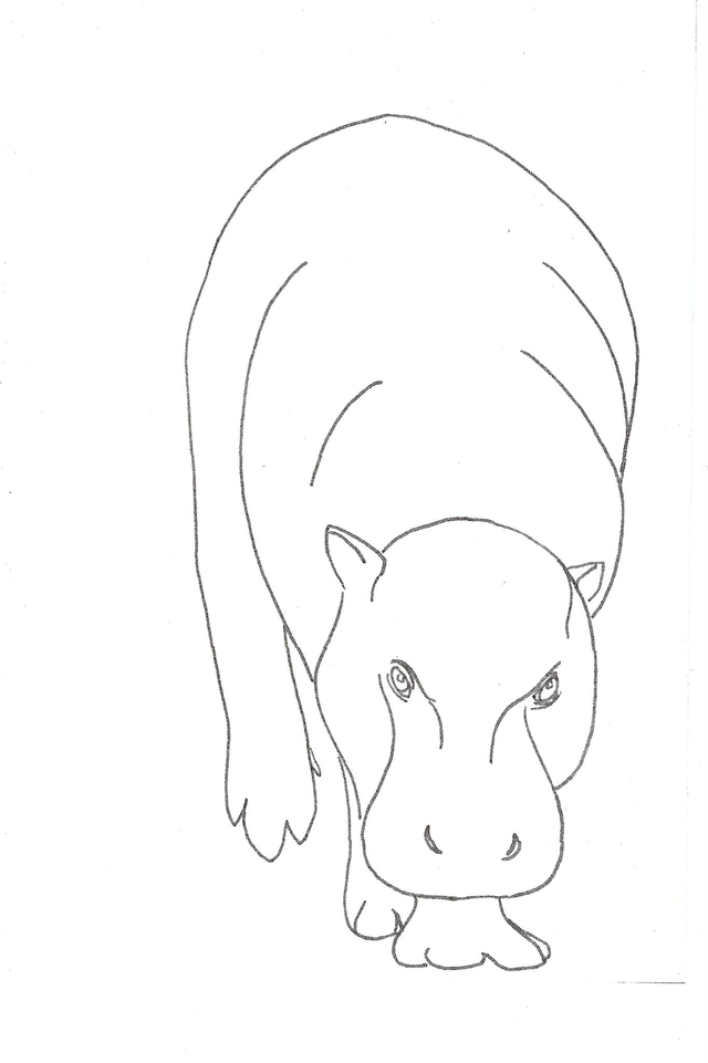 Carte &quot;Finis Moi!&quot; - L&#039;Hippopotame Pygmée - 10x14 cm 