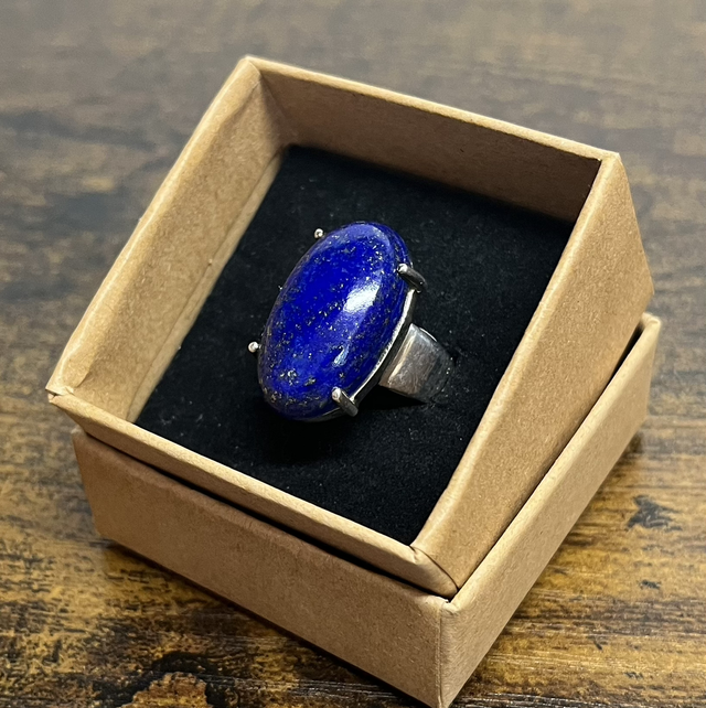 Bague en argent et Lapis-Lazuli - Taille 54