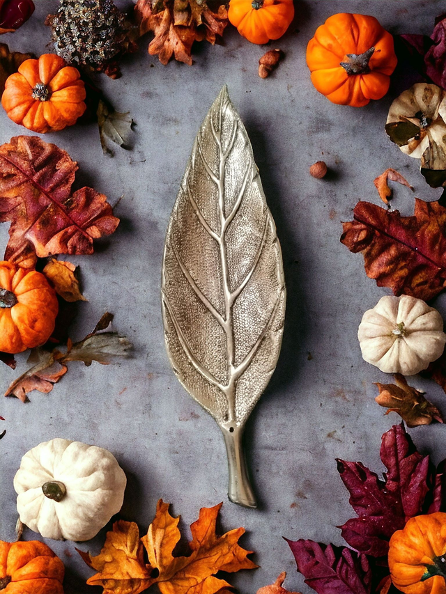 Porte-encens "Feuille" en métal