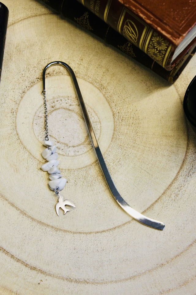 Marque page personnalisable hirondelle argenté