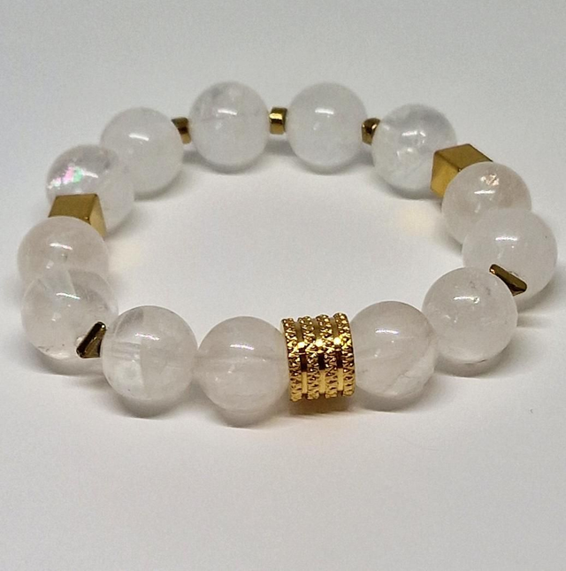 Bracelet Jade blanc en 1,2 cm