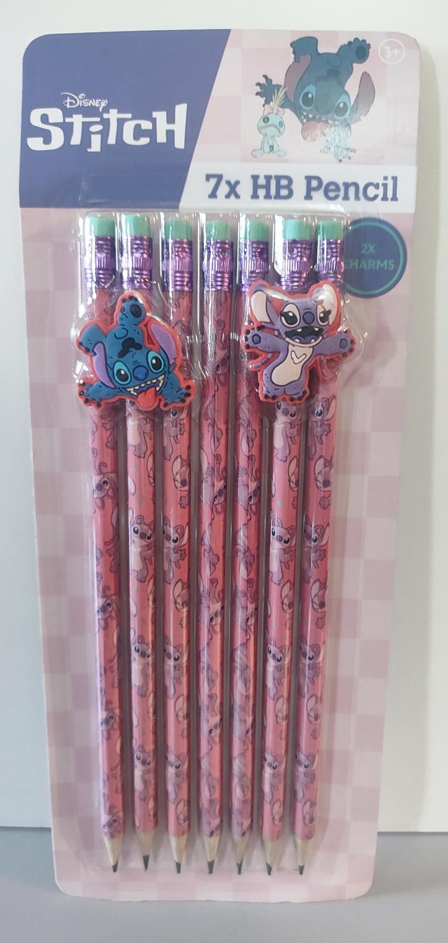Stitch Bleistift mit Radiergummi und 2 Anhängern