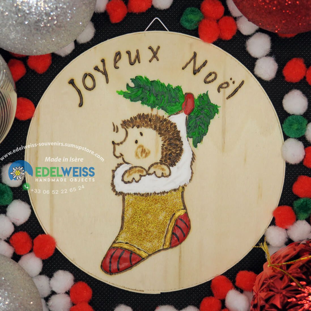 Hérisson chaussette de Noël