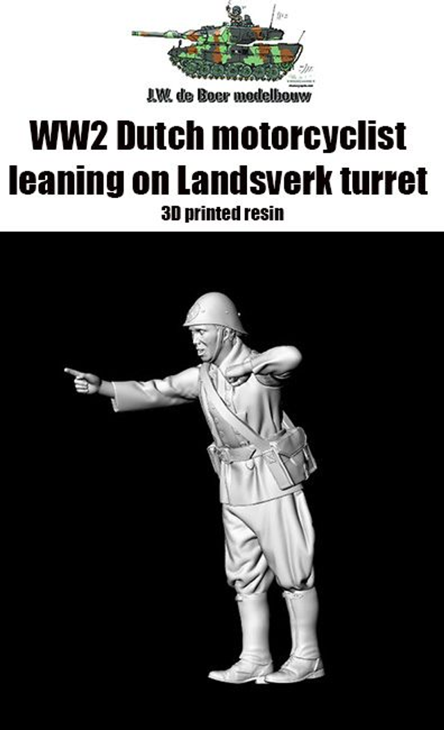 WW2 Dutch Army Motorcyclist showing the way to Landsverk crew (Available in 1/35, 1/48, 1/72 and 1/87)