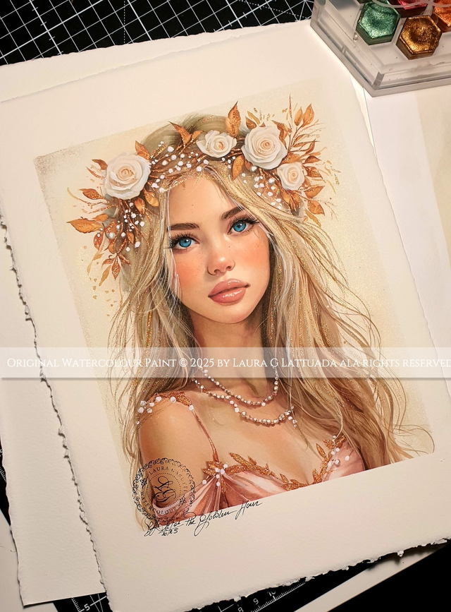 The Golden Hour Original Watercolour pezzo unico