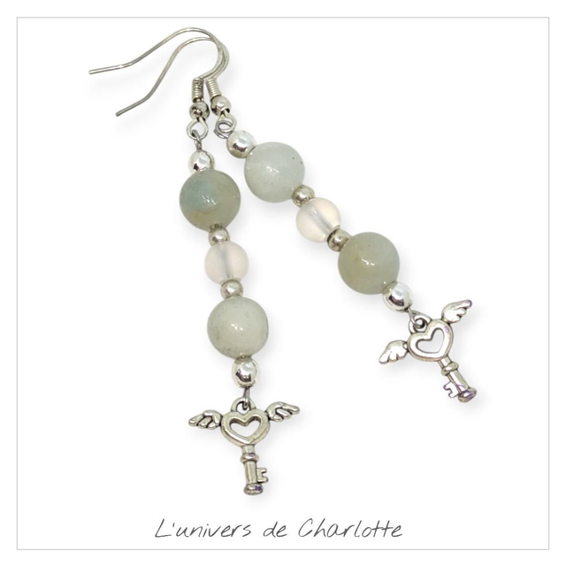 Boucles d&#039;oreilles &quot;Amazonite&quot; BO-095