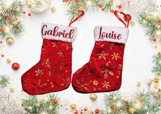 Chaussette de Noël personnalisée &quot;PRÉNOM&quot;