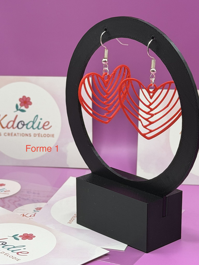 Boucles d'oreilles Coeur - Attaches Crochet