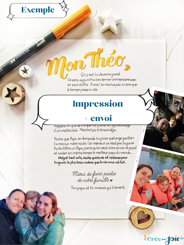 Pack avec impression + envoi (format A5) 