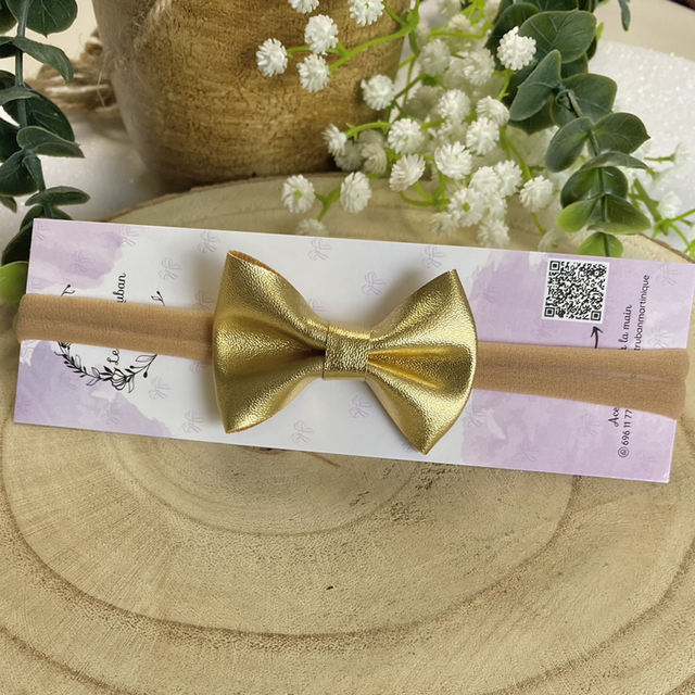 Bandeau bébé métallique doré