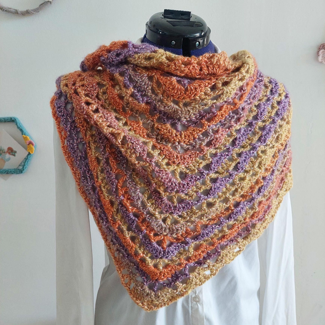 Châle violet et orange 