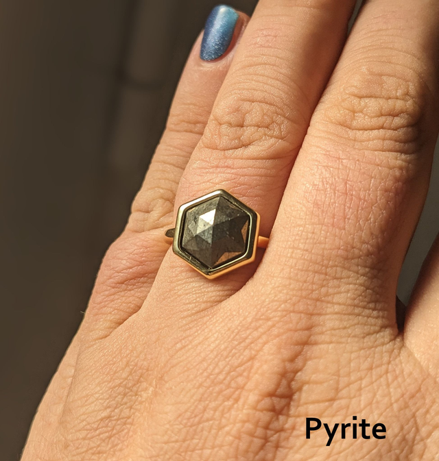 PRECOMMANDE - "Gema" - Bague Plaqué Or, (5 Pierres au choix)