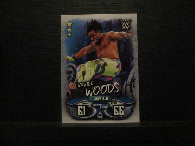 Xavier Woods - Smackdown Live Slam Attax Live Original Trading Card #196