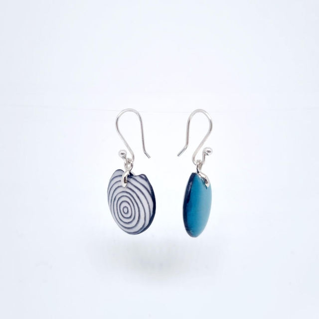 Boucles d&#039;oreilles bleu turquoise volute PM