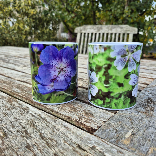 Geranium Rozanne mug