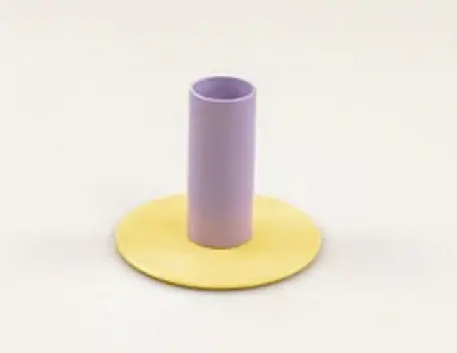 Kandelaar gabi L | vanille/lila