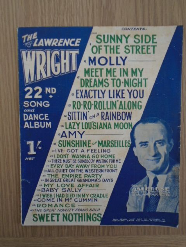 LAWRENCE WRIGHT`s 22nd song &amp; dance album sheet music
