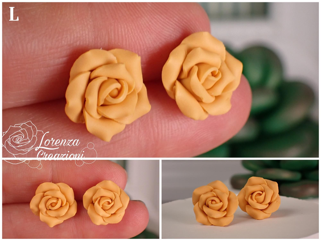 Orecchini a lobo rose papaya sorbet