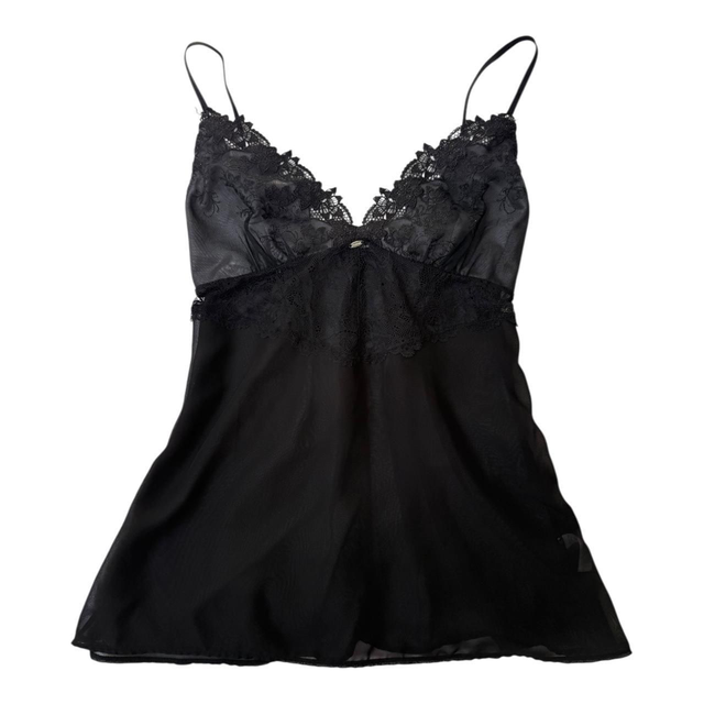 Japanese brand coquette black lace embroidered cups cami
