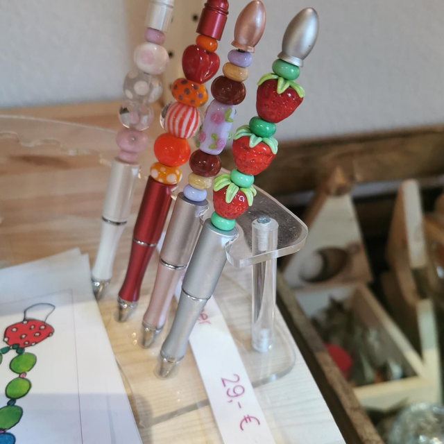 Kugelschreiber Glasperlen