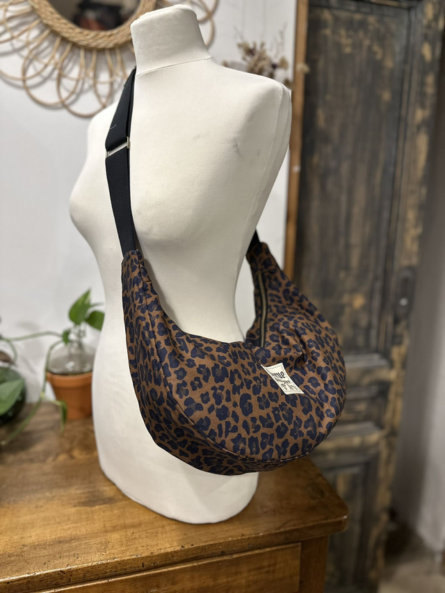 sac banoulière léopard noir 