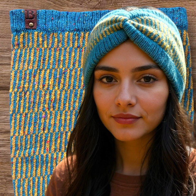 Soft Merino Wool Handmade Headband and Snood 2 Piece Set (Colour: Refresher)