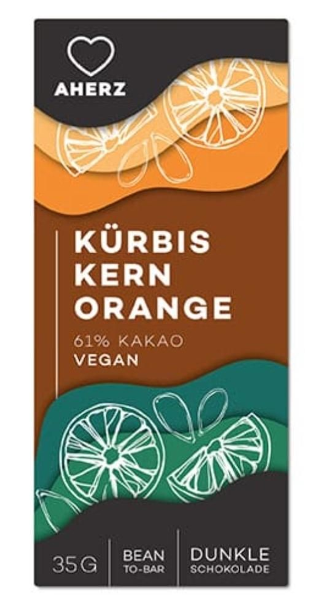 Aherz 61% dark, pumpkin seed &amp; orange