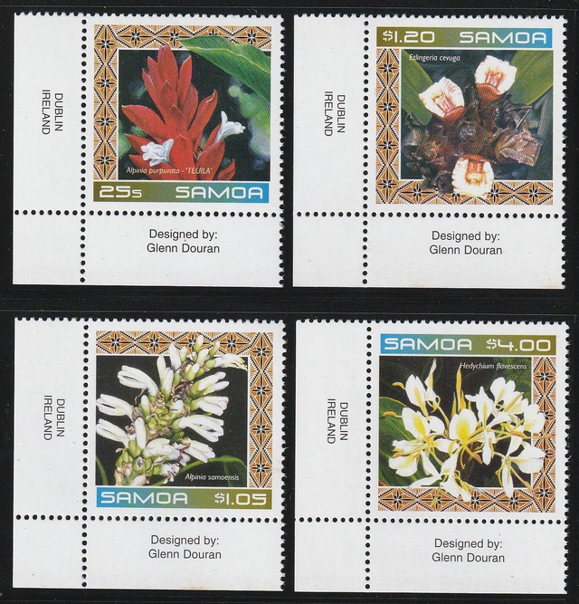 Samoa 2002 Ginger Flowers Set MNH