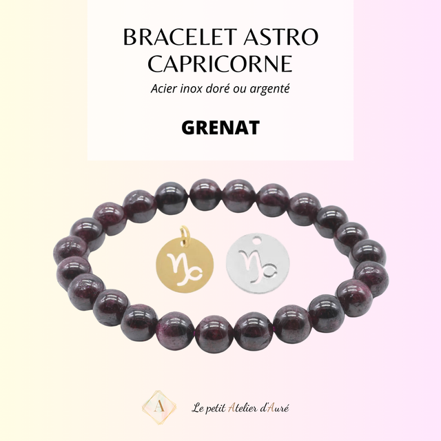 Capricorne - Bracelet Astro Grenat