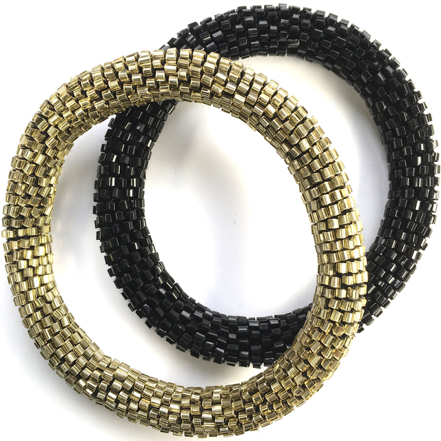 Bracelets "black and gold"
