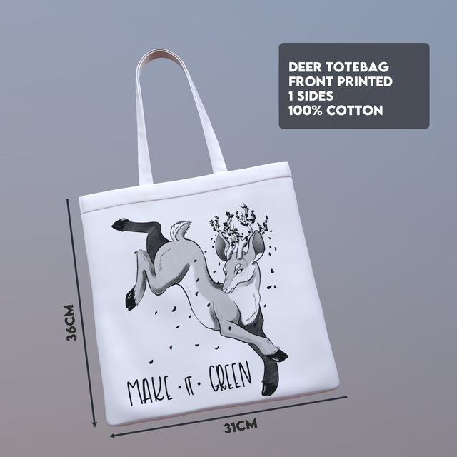 Deer "Make it Green" Totebag
