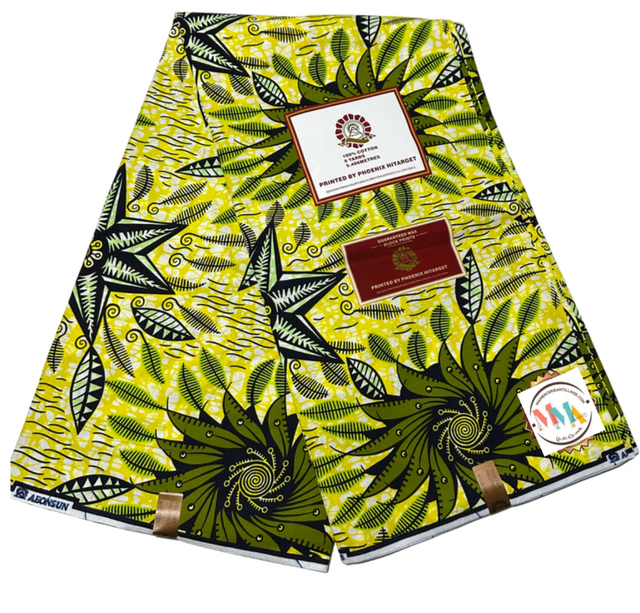 Wax Kahina Jaune 5m40 Coton