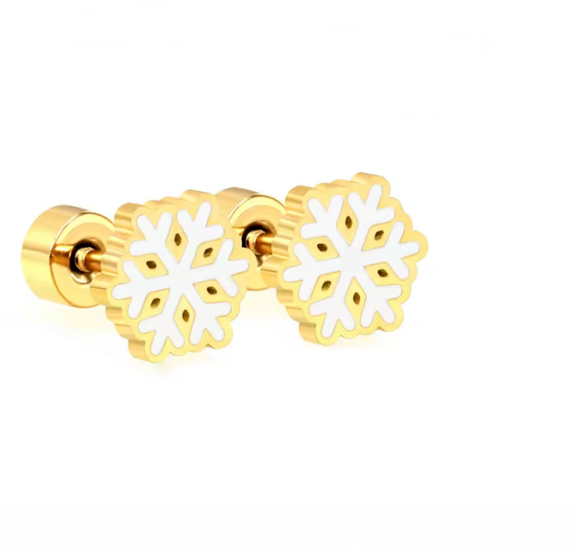 Gold Snowflake Mini Comfort Back Studs