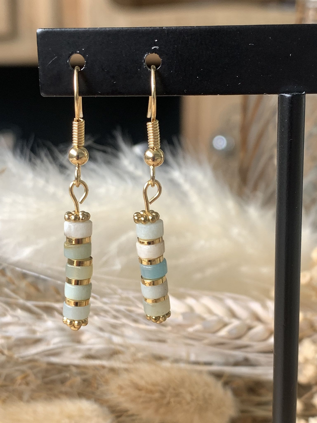 Boucles d'oreilles Soléa Quartz Turquoise