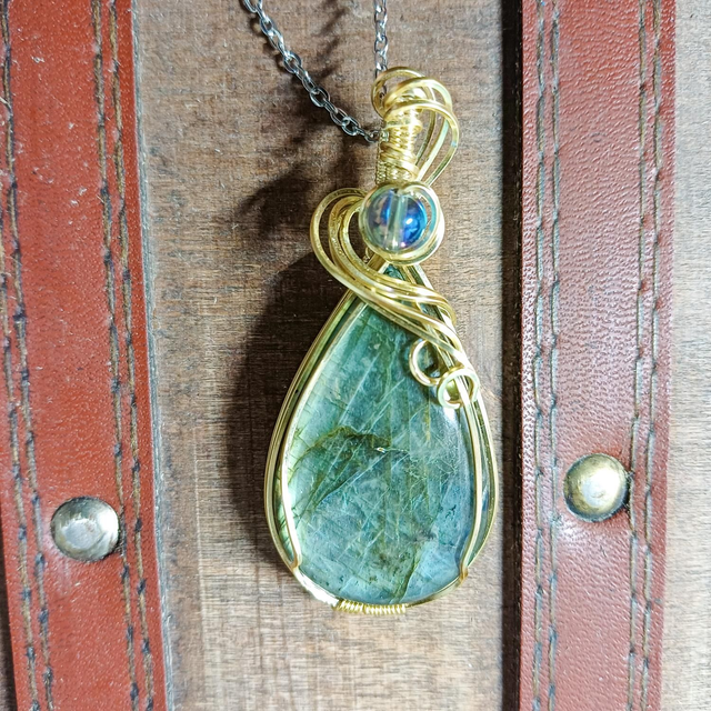 Labradorite bleue XL wire wrapping