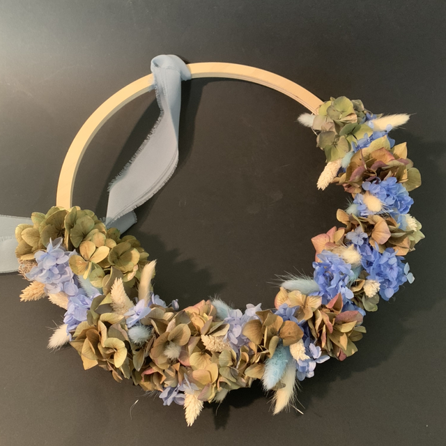 Couronne hortensia bleue