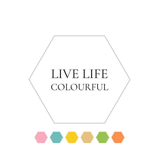 Hexagon "Live life colourful"